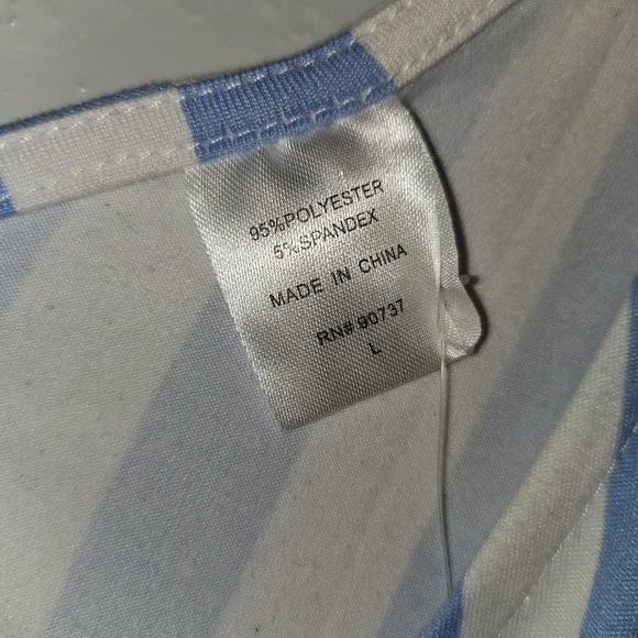 Lighy Blue and White Striped Long Sleeve Dress - Picture 3 of 8